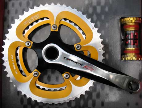 ALLOY CRANKSET 53/39 gold/silver (image for) ALLOY CRANKSET 53/39 gold/silver