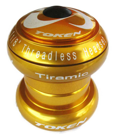 TIRAMIC 1 1/8" THREADLESS HEADSET gold (image for) TIRAMIC 1 1/8" THREADLESS HEADSET gold